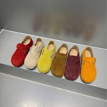 Ženske loaferice s retro stilom, gornji dio od prvog sloja teleće kože, zaobljeni vrh, slip-on zatvaranje