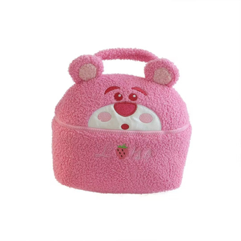 Pliša kosmētikas soma kubiskas formas, daudzfunkcionāla, ceļojumiem, kosmētikas uzglabāšanai, japāņu stils