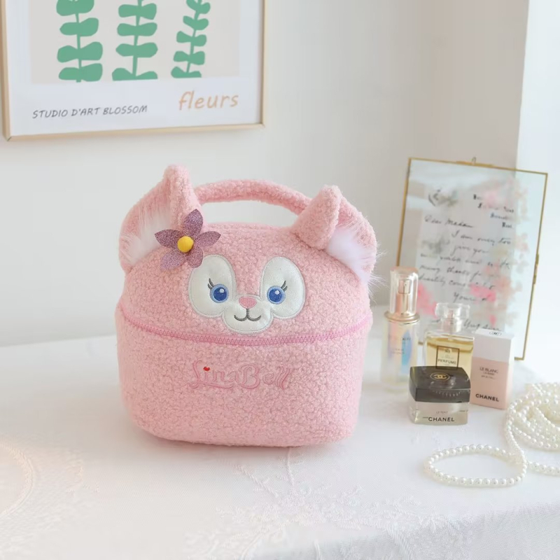 Pliša kosmētikas soma kubiskas formas, daudzfunkcionāla, ceļojumiem, kosmētikas uzglabāšanai, japāņu stils