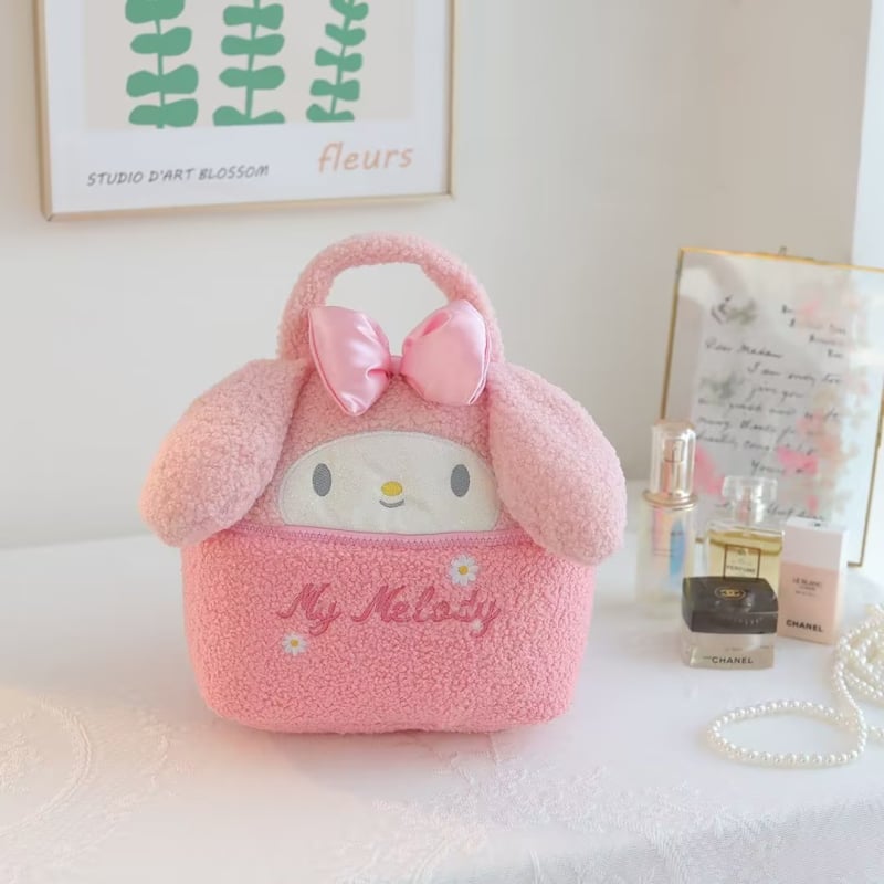 Pliša kosmētikas soma kubiskas formas, daudzfunkcionāla, ceļojumiem, kosmētikas uzglabāšanai, japāņu stils