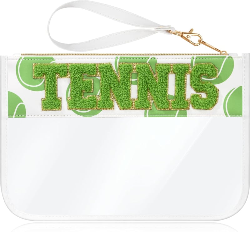 Geantă cosmetică impermeabilă din PVC, cu capacitate mare, multifuncțională, brodată, închidere cu fermoar