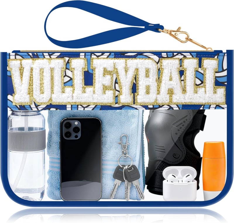 Geantă cosmetică impermeabilă din PVC, cu capacitate mare, multifuncțională, brodată, închidere cu fermoar