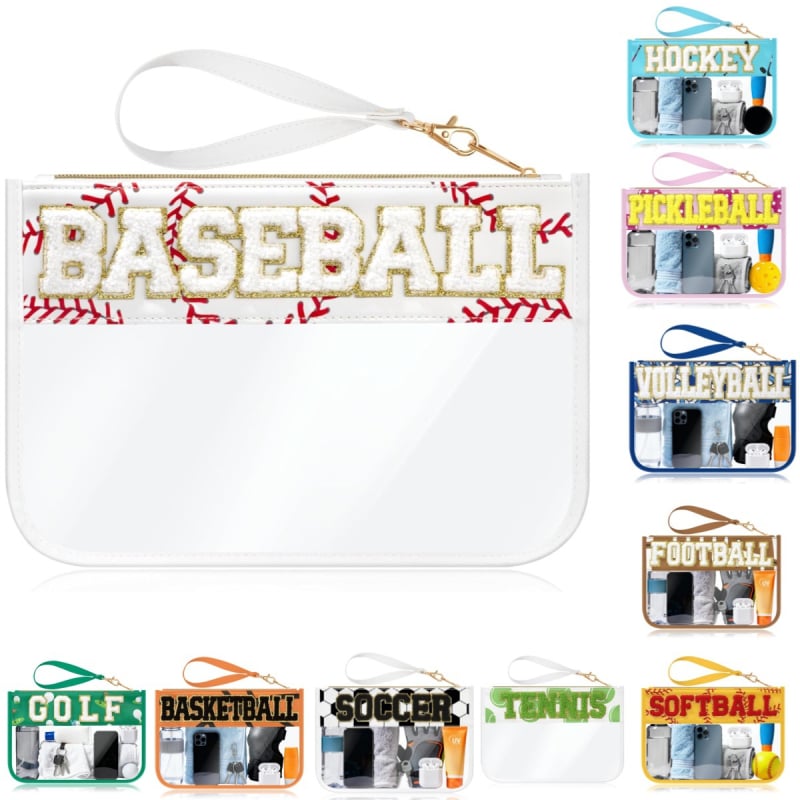 Geantă cosmetică impermeabilă din PVC, cu capacitate mare, multifuncțională, brodată, închidere cu fermoar