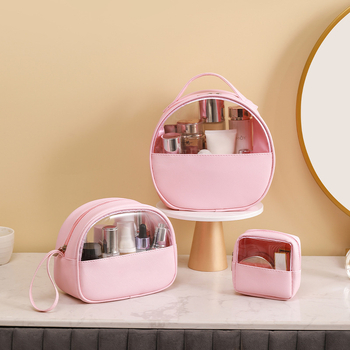 Kosmētikas soma ar cilindriskiem PU ādas dizainu ceļojumiem un grima uzglabāšanai