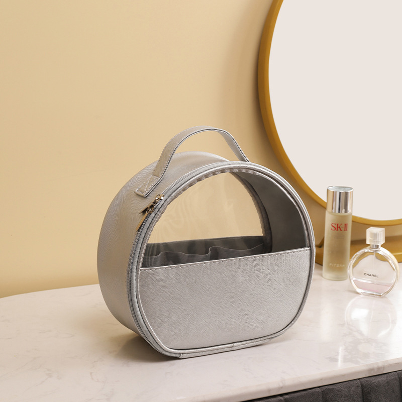 Kosmētikas soma ar cilindriskiem PU ādas dizainu ceļojumiem un grima uzglabāšanai