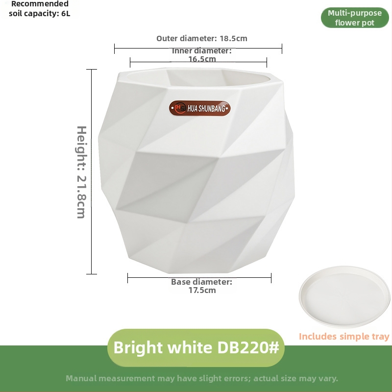 Rombinės formos gėlių indas iš dervos, grindinis laikiklis, Šiaurės minimalistinio stiliaus