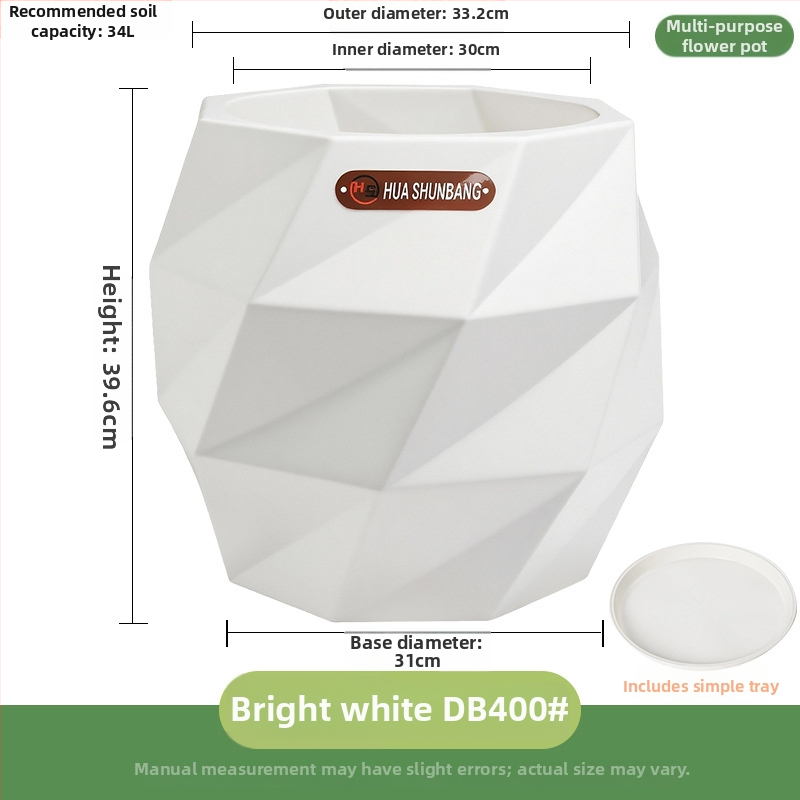 Rombinės formos gėlių indas iš dervos, grindinis laikiklis, Šiaurės minimalistinio stiliaus