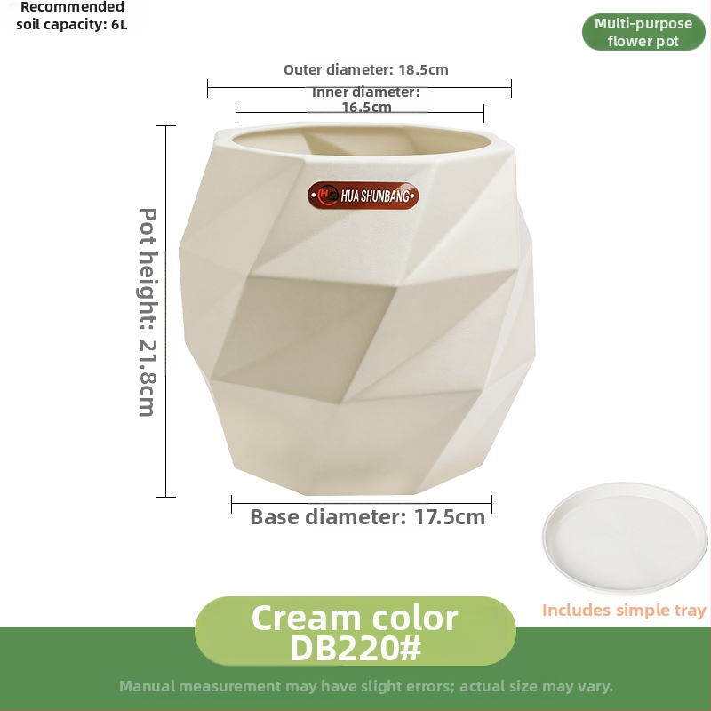 Rombinės formos gėlių indas iš dervos, grindinis laikiklis, Šiaurės minimalistinio stiliaus