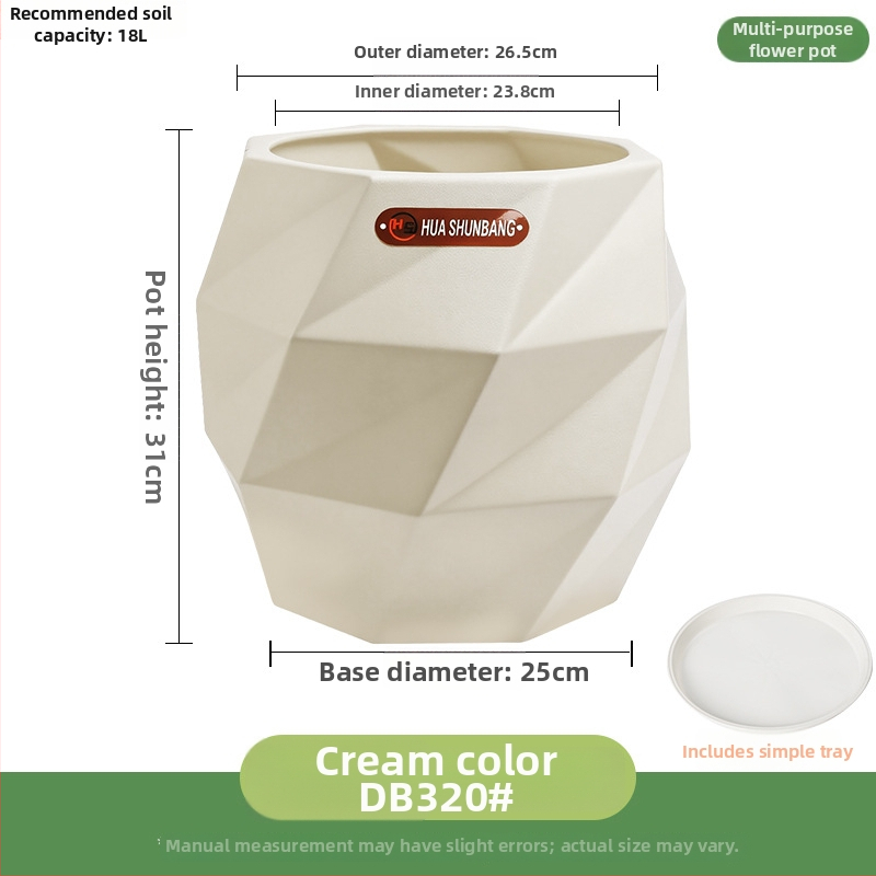 Rombinės formos gėlių indas iš dervos, grindinis laikiklis, Šiaurės minimalistinio stiliaus