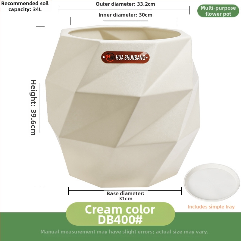 Rombinės formos gėlių indas iš dervos, grindinis laikiklis, Šiaurės minimalistinio stiliaus