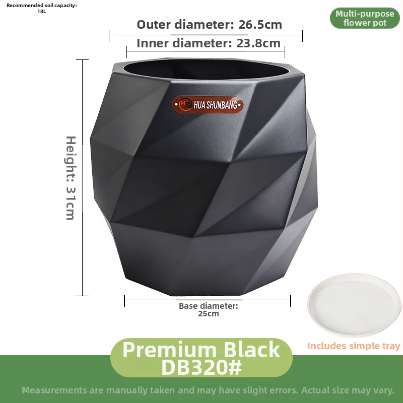 Rombinės formos gėlių indas iš dervos, grindinis laikiklis, Šiaurės minimalistinio stiliaus