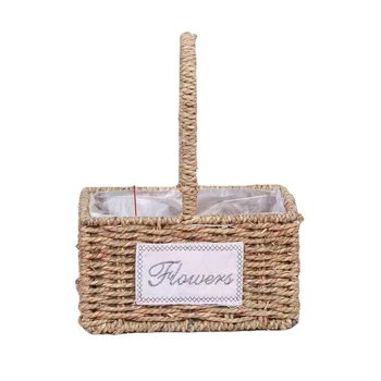 Šiaudų pynimo puodas gėlėms, pastoralinio stiliaus, kvėpuojantis ir patvarus, vandens taupantis, tinkamas staliniam ir grindiniam naudojimui (kvėpuojantis, patvarus, vandens taupantis, staliniam/grindiniam naudojimui)