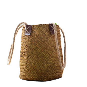 Rankomis pintas šiaudinės gėlių krepšelis su vazonėliu – kvėpuojantis, tvirtas, natūralus ratano-bambuko dizainas