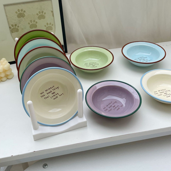 Bol ceramic înălțat pentru pisici, cu protecție anti-derapaj și protecție a gâtului — Xiyu