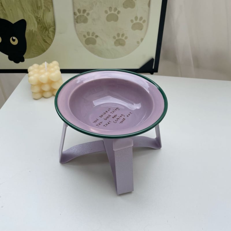 Bol ceramic înălțat pentru pisici, cu protecție anti-derapaj și protecție a gâtului — Xiyu