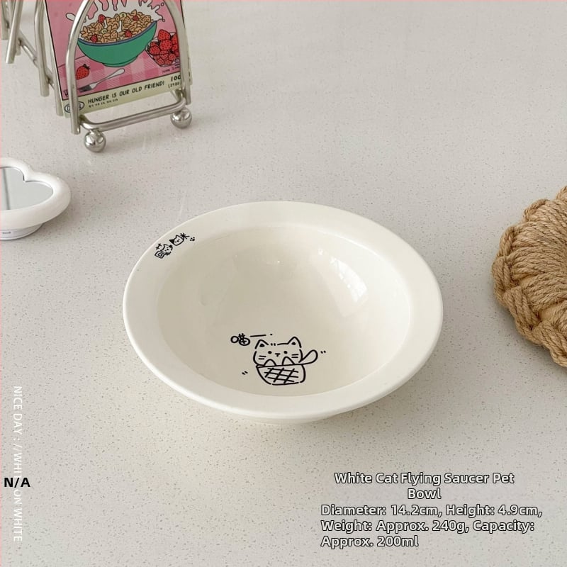 Κεραμικά μπολ γάτας για φαγητό και νερό σε ανυψωμένο πλαίσιο με μεταλλική βάση, αυτόματη τροφοδοσία