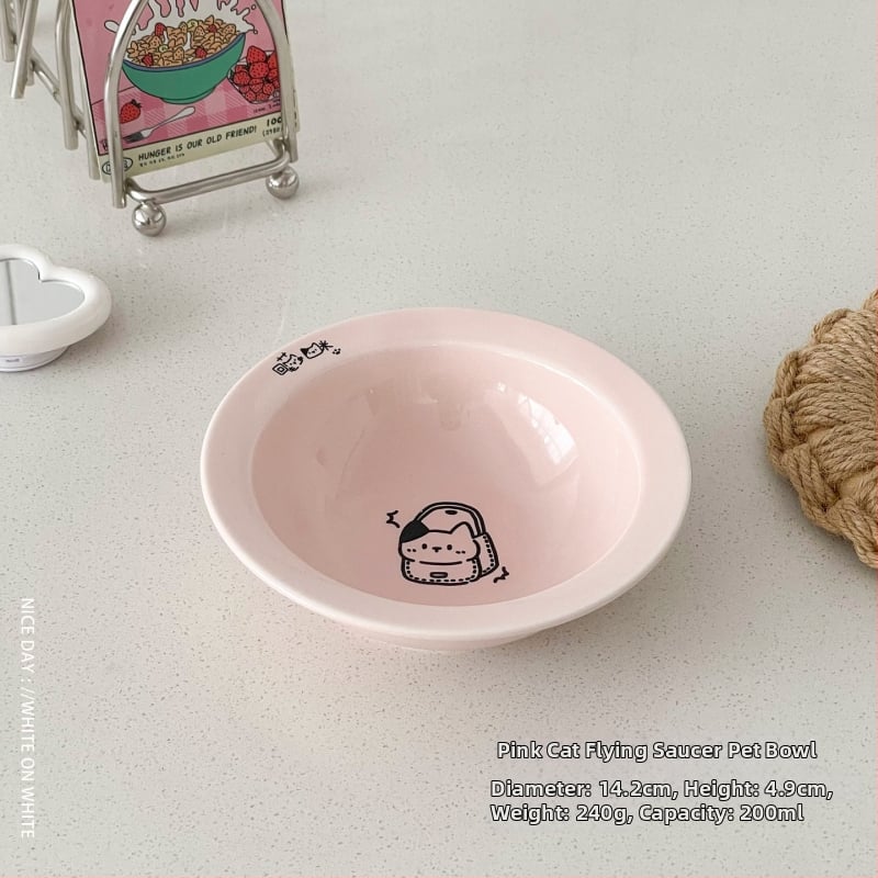 Κεραμικά μπολ γάτας για φαγητό και νερό σε ανυψωμένο πλαίσιο με μεταλλική βάση, αυτόματη τροφοδοσία