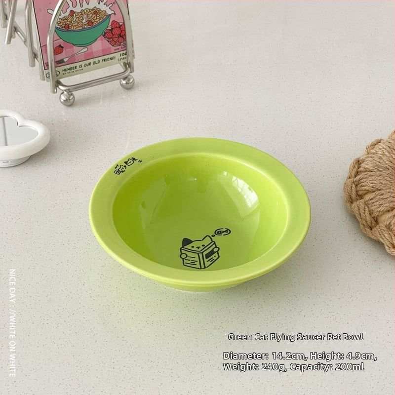 Κεραμικά μπολ γάτας για φαγητό και νερό σε ανυψωμένο πλαίσιο με μεταλλική βάση, αυτόματη τροφοδοσία