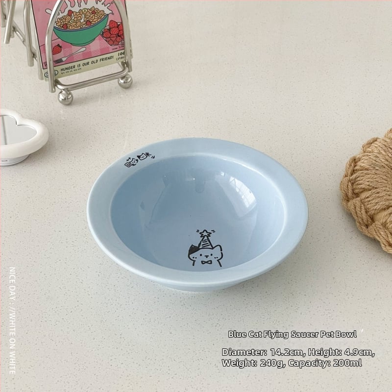 Κεραμικά μπολ γάτας για φαγητό και νερό σε ανυψωμένο πλαίσιο με μεταλλική βάση, αυτόματη τροφοδοσία