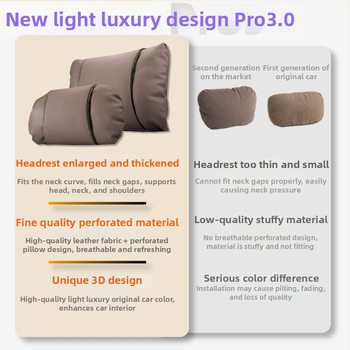 Automašīnas galvas balsta spilvens ar Nappa ādu, pildījums no mākoņu kokvilnas, universāla saskaņošana, pielāgojams