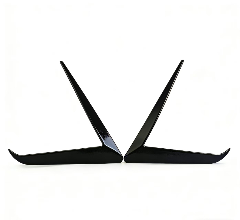 Tesla Model Y/Model 3: dekoratyvinis priekinio bamperio miglos žibintų rėmelis su antakių apvadu, pritaikomas, anglies pluošto raštas