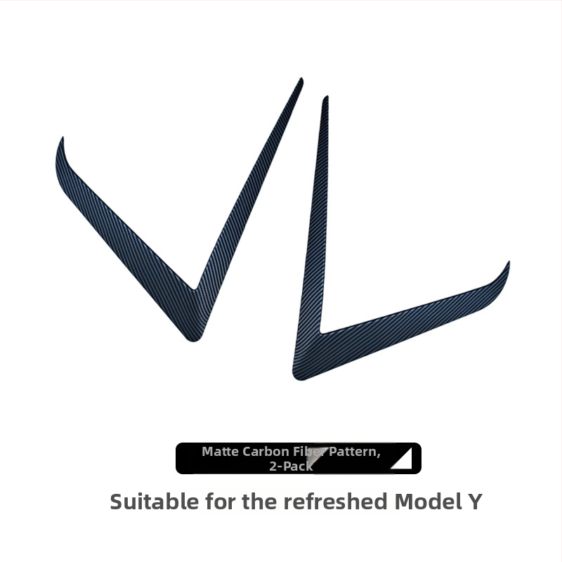 Tesla Model Y/Model 3: dekoratyvinis priekinio bamperio miglos žibintų rėmelis su antakių apvadu, pritaikomas, anglies pluošto raštas