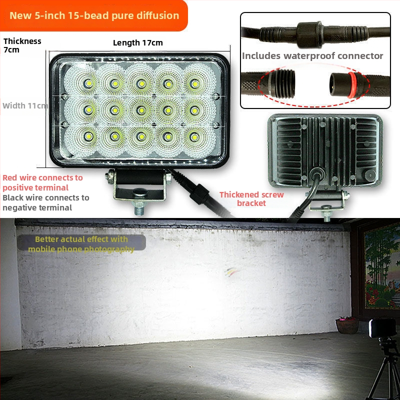 Kaevuri esilatern – kõrge heledusega difuusne kiirgus raske tehnika jaoks