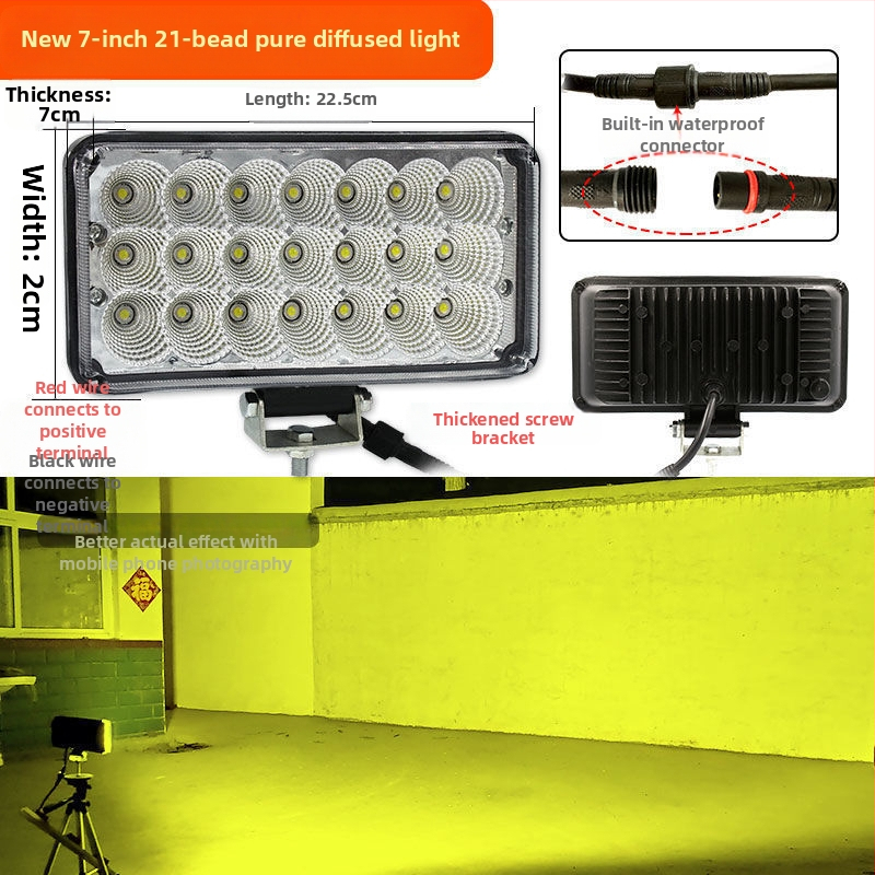 Kaevuri esilatern – kõrge heledusega difuusne kiirgus raske tehnika jaoks