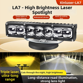 Auto LED lāzera prožektors – 100W LED, 12-60V, Modelis LA7, Alumīnija sakausējums, Der lielākajai daļai automašīnu un kravas automašīnu