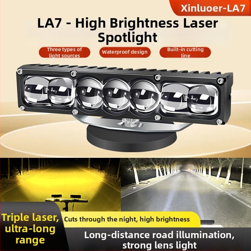 Auto LED lāzera prožektors – 100W LED, 12-60V, Modelis LA7, Alumīnija sakausējums, Der lielākajai daļai automašīnu un kravas automašīnu