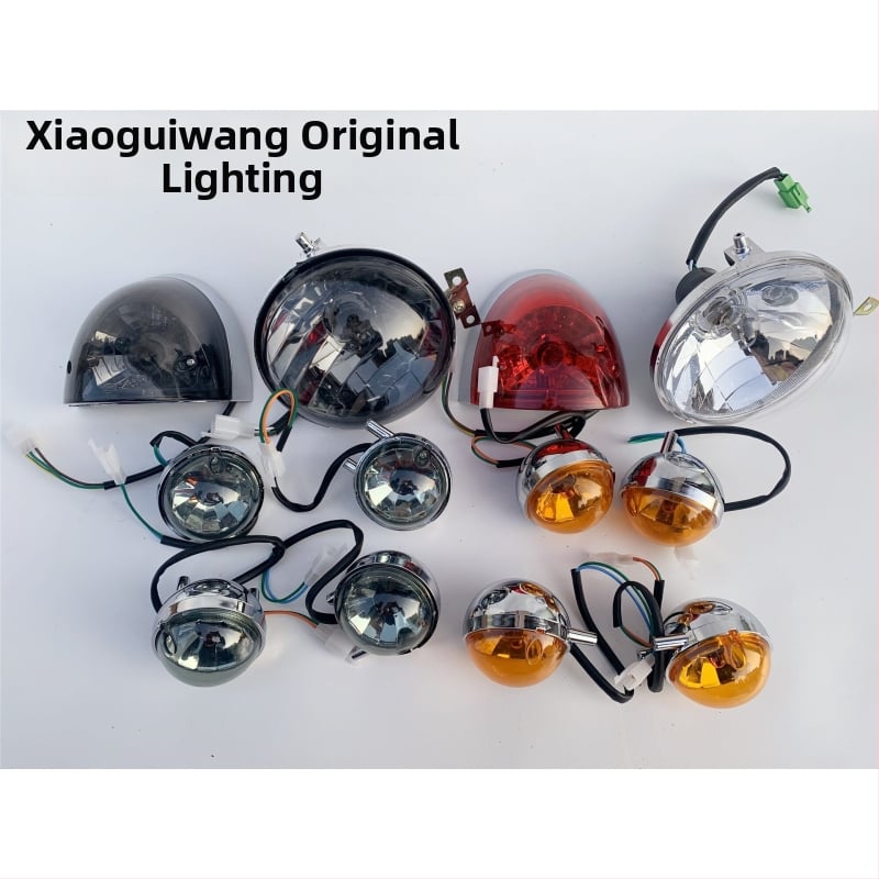 Turtle King elektrilise jalgratta valgustuskomplekt: ees tuli, ees ja taga signaalid, taga tule korpus läbipaistvalt tumeda kattega – OEM, ühilduv teiste mudelitega