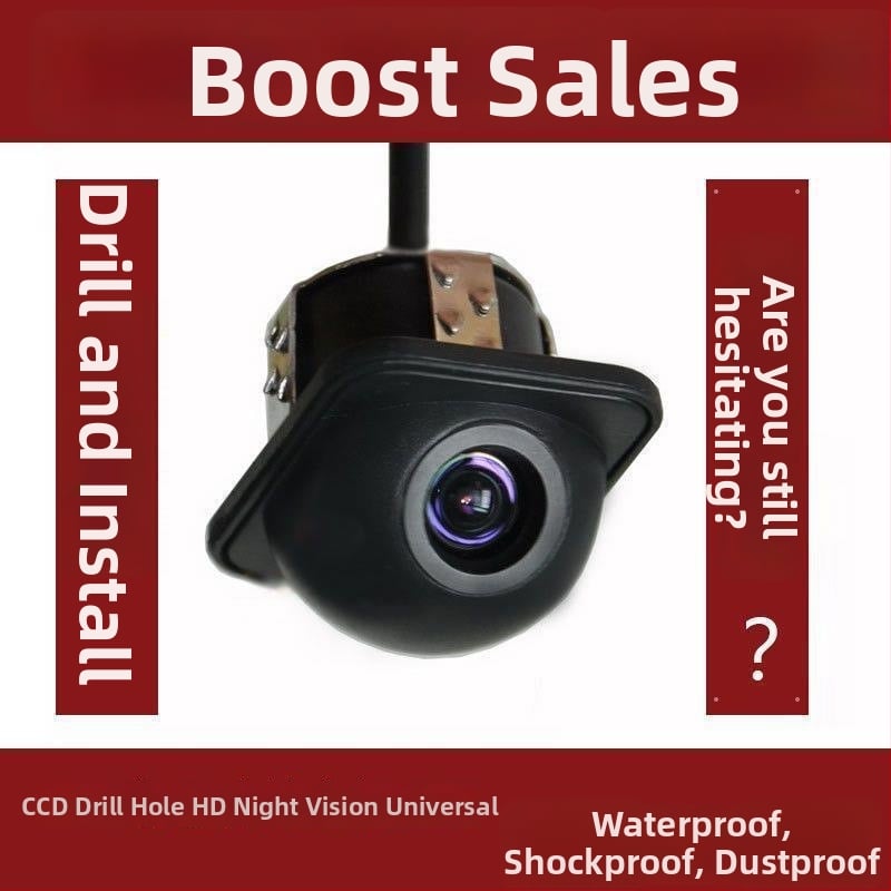 Universális autóba való hátsó kamera napellenzőre szerelve, éjszakai látás, HD, vízálló, CCD/AHD