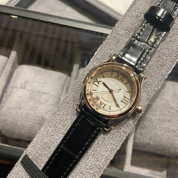 Ceas de damă quartz cu mișcare Swiss ETA, cadran 30 mm, carcasă din oțel, curea din piele naturală