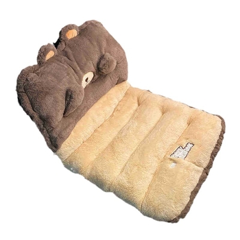 Automobiļa sēdekļa spilvens no pūka ziemai, vienas daļas dizains, universāls visiem četriem sezonām, integrēta jostas atbalsta, mīļa dzīvnieku raksts