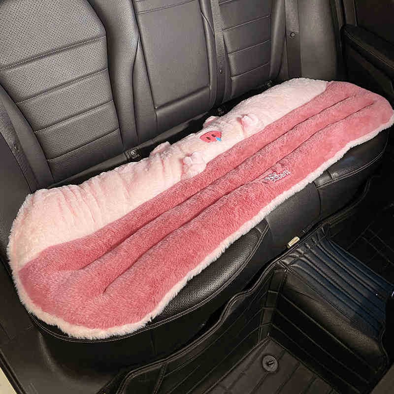 Automobiļa sēdekļa spilvens no pūka ziemai, vienas daļas dizains, universāls visiem četriem sezonām, integrēta jostas atbalsta, mīļa dzīvnieku raksts