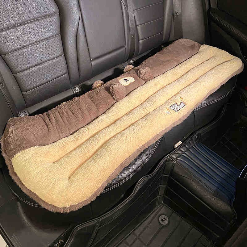 Automobiļa sēdekļa spilvens no pūka ziemai, vienas daļas dizains, universāls visiem četriem sezonām, integrēta jostas atbalsta, mīļa dzīvnieku raksts