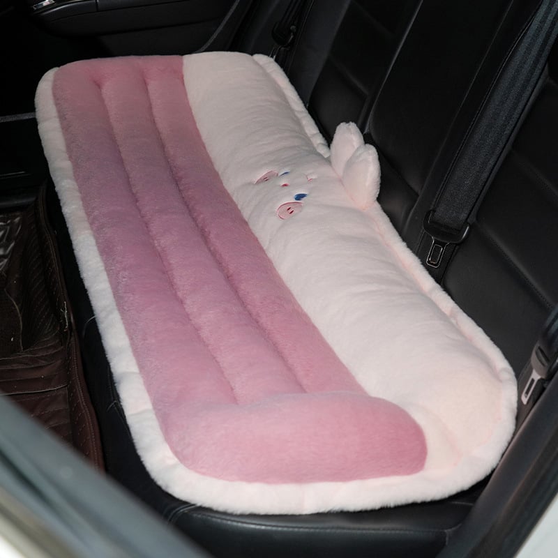 Automobiļa sēdekļa spilvens no pūka ziemai, vienas daļas dizains, universāls visiem četriem sezonām, integrēta jostas atbalsta, mīļa dzīvnieku raksts
