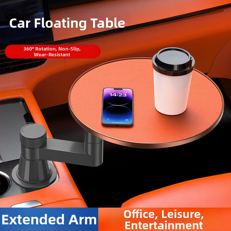 Nipori Stolík na predné sedadlo v aute, 360° otáčajúci, multifunkčný, ľanový materiál, zabudované uchytenie