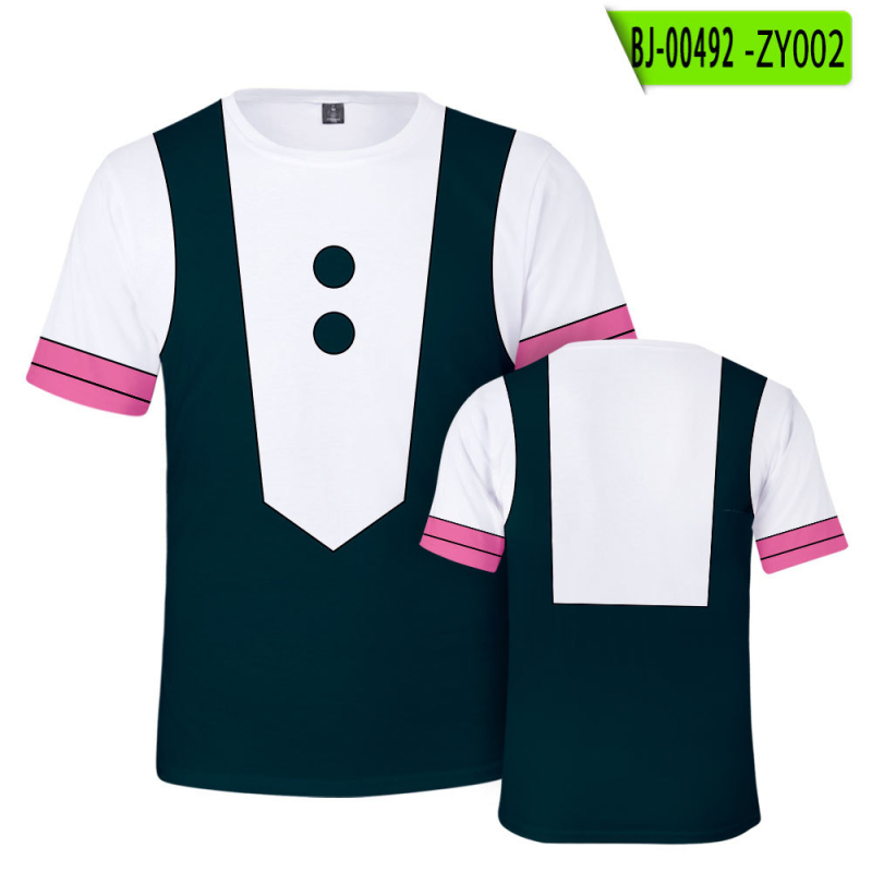 Дамска ежедневна тениска с къс ръкав, кръгло деколте и дизайн с печат — полиестерна материя