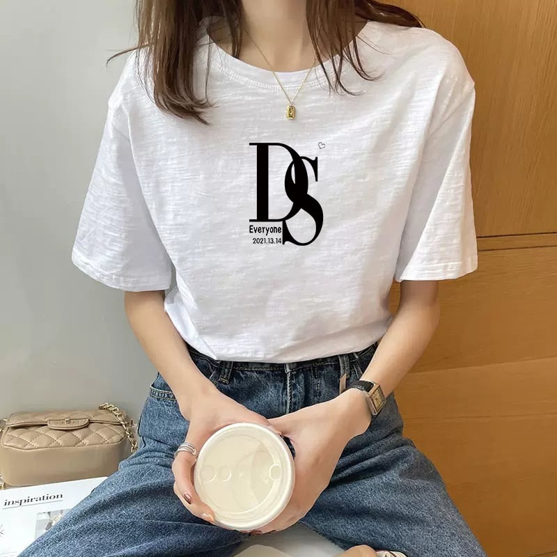 Тениска от slub памук с къси ръкави, женска, свободна кройка, 95%+ памук, кръгло деколте, летна колекция 2025