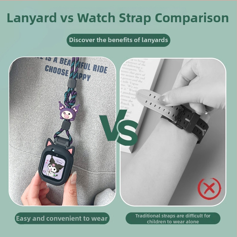 Ochranný kryt pre Huawei detské hodinky 4 Pro/5 s náhrdelníkom s mačacími ušami, nylonový plátený pás, zapínanie s jednou slučkou, prispôsobená veľkosť rozhrania