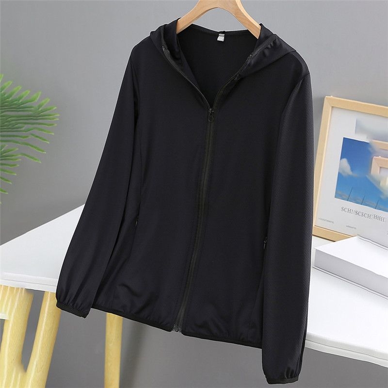 Sievietes UV aizsardzības vējjaka ar kapuci, ātri žūstoša, elpojoša poliester