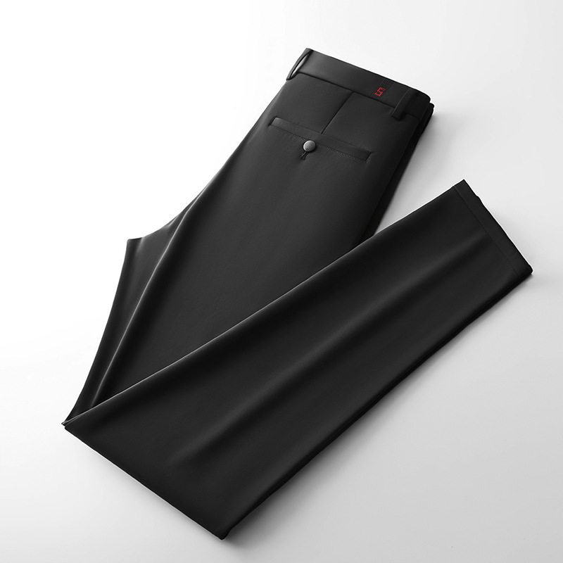 Vīriešu biznesa casual bikses, taisns piegriezums, vidējais jostas augstums, elastīgs audums, rāvējslēdzējs