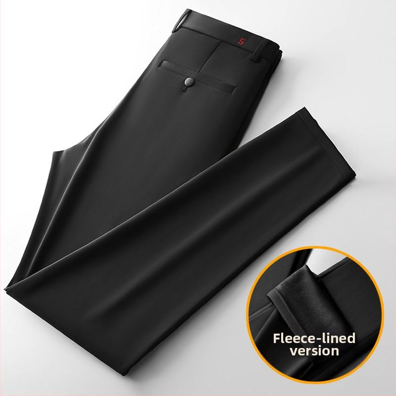 Vīriešu biznesa casual bikses, taisns piegriezums, vidējais jostas augstums, elastīgs audums, rāvējslēdzējs