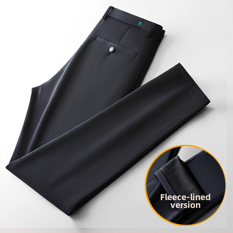 Vīriešu biznesa casual bikses, taisns piegriezums, vidējais jostas augstums, elastīgs audums, rāvējslēdzējs