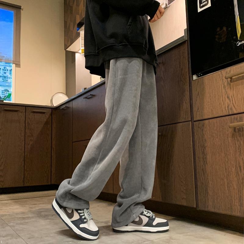 Vīriešu ziemas kordūrijas bikses ar fleece oderi, biezas, taisns piegriezums, ar jostu (corduroja audums; poliestera maisījums; fleece oderes; pret vēju; ziemas model)