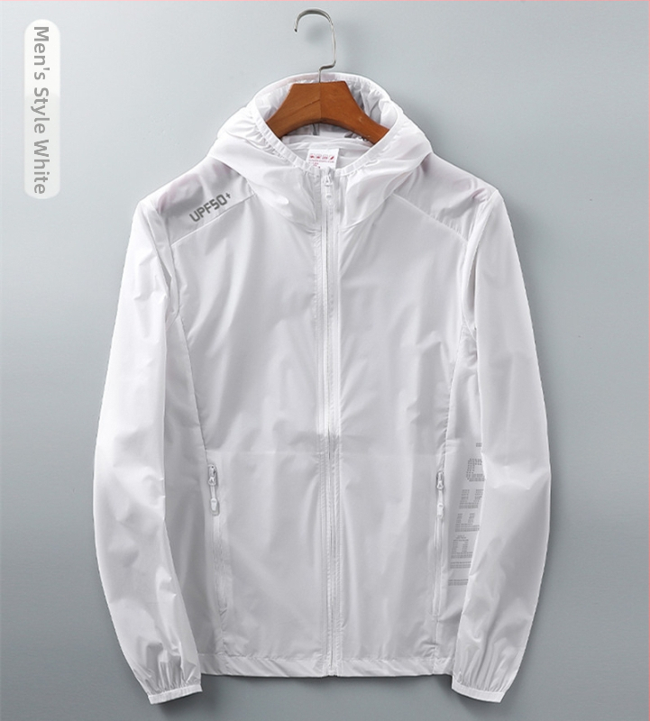 Unisex vasaras ultra plāna UV aizsardzības vēja jaka, neilons, elpojoša, ultra viegla, kapuce, UPF50