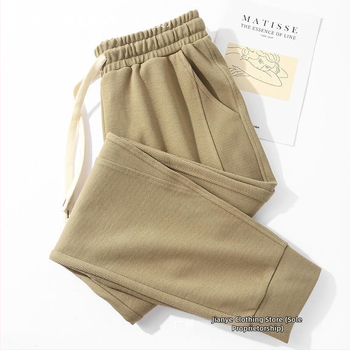 Vīriešu rudens-ziemas brīva piegriezuma sporta bikses ar taisnu piegriezumu, viduklis vidējā, bieza auduma, bambusa šķiedras, elpojošas (viduklis; bieza auduma; bambusa šķiedras; elpojošas)