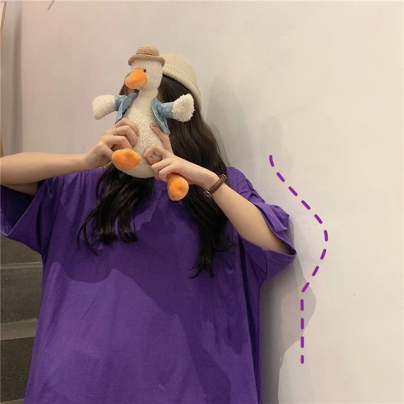 Женска тениска с къс ръкав, свободен силует, кръгло деколте, Milk Silk плат, полиестер ≥95%, едноцветна