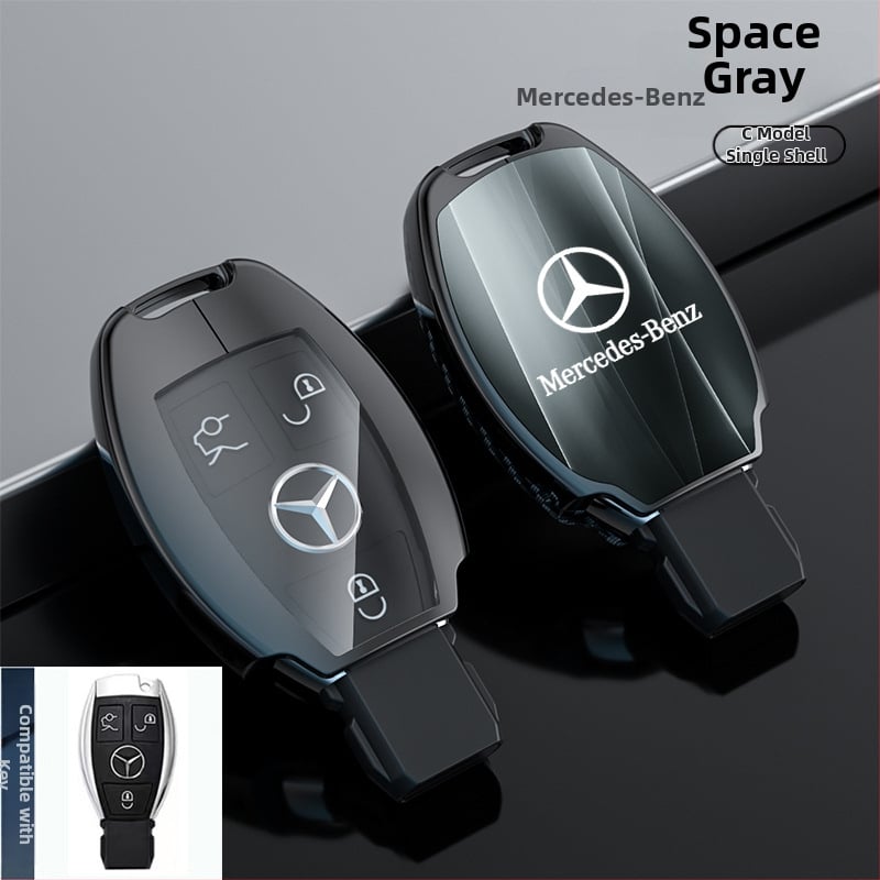 Atslēgu korpuss Mercedes-Benz modeļiem: S‑klase Maybach, C‑klase (C200L), E260L, E300L, GLB, GLC260L; cinka sakausējums; vienkāršs stils